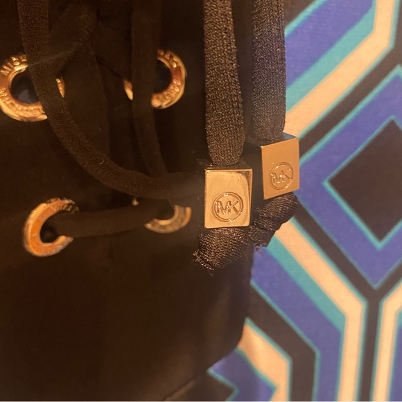 MICHAEL KORS Amalfi Blue Black Geometric Silk Blouse Long Sleeve Top Shirt - Picture 9 of 10